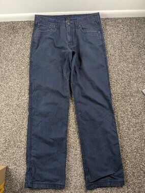 Prana Pants Bronson Organic Cotton Stretch Navy Blue Mens 33x32 m4br32111